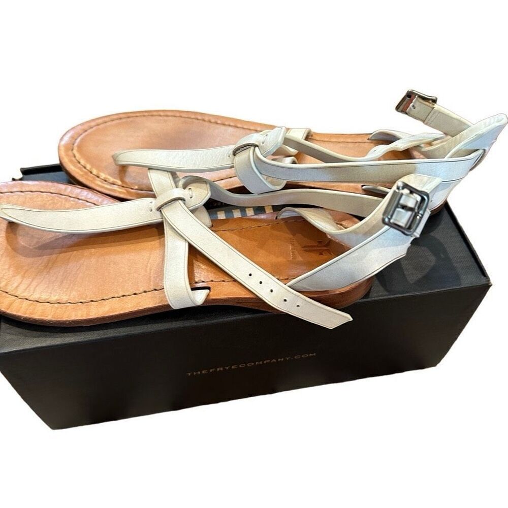 Frye Rachel T white leather sandals - Picture 2 of 5